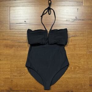 Juan De Dios One Piece Swimsuit Womens 4 Black Bathing Suit Designer Chic Glam